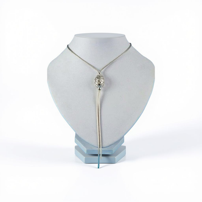 Sterling Silver Ladies Fancy Necklace – Rhodium Plated