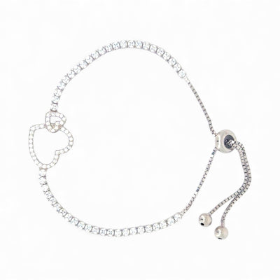 Eternal Love 925 Sterling Silver CZ Heart Bracelet