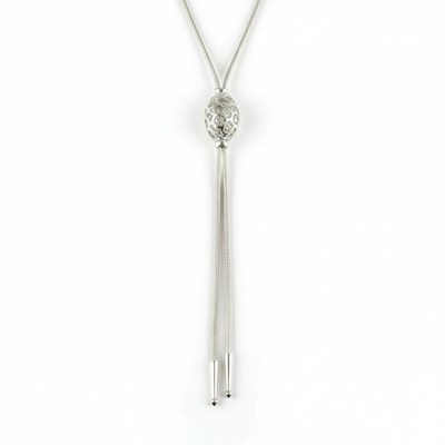 Sterling Silver Ladies Fancy Necklace – Rhodium Plated