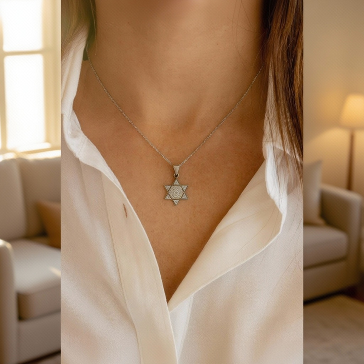 Styled pendant with layered necklaces for fashion look