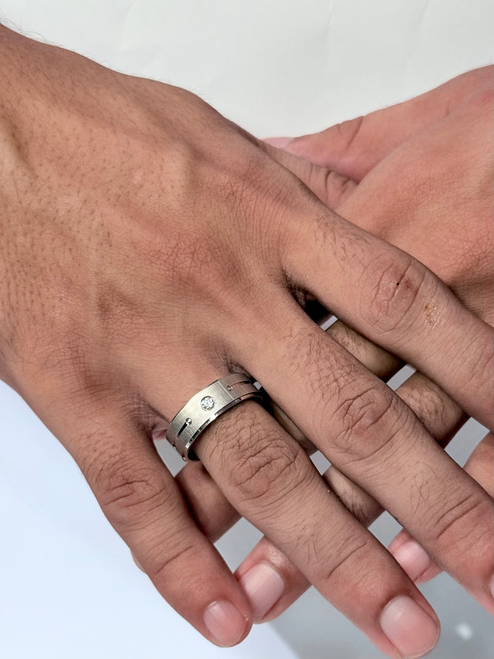 The Drift Band Ring Worn on Hand