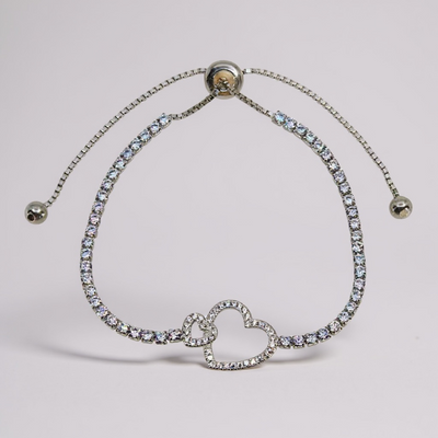 Sparkling cubic zirconia heart detail