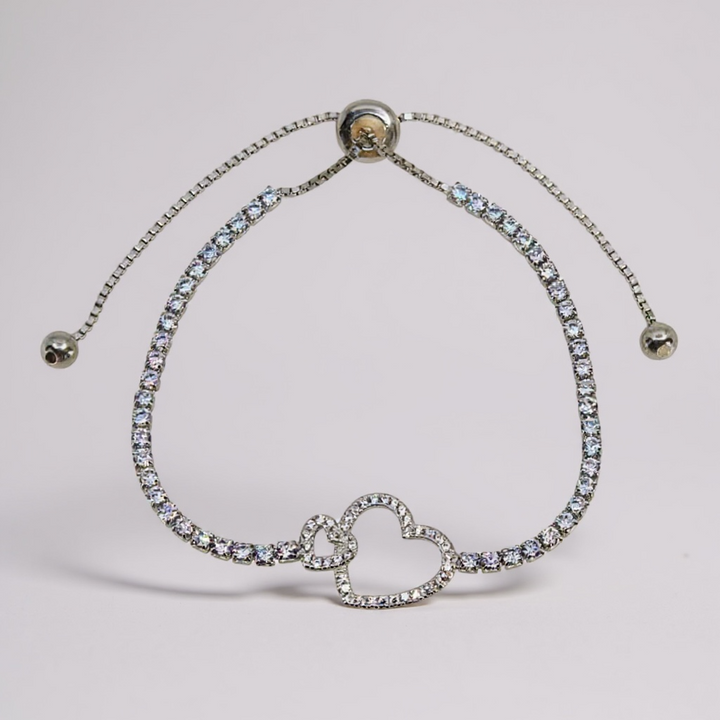 Sparkling cubic zirconia heart detail