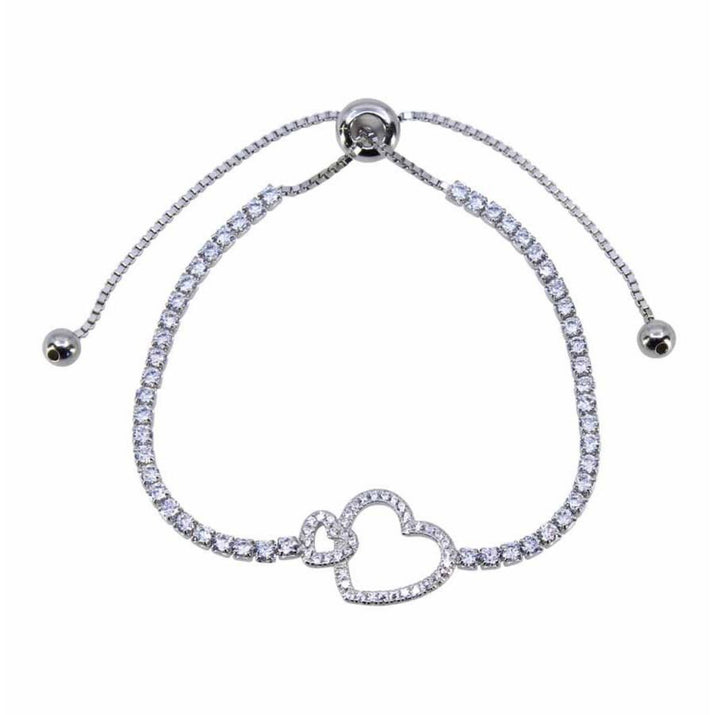 Romantic silver heart bracelet for women