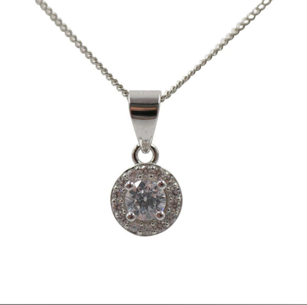 Luminous Silver CZ Pendant showcasing sparkling cubic zirconia design