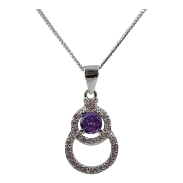 Mystic Duo Silver CZ Pendant front view