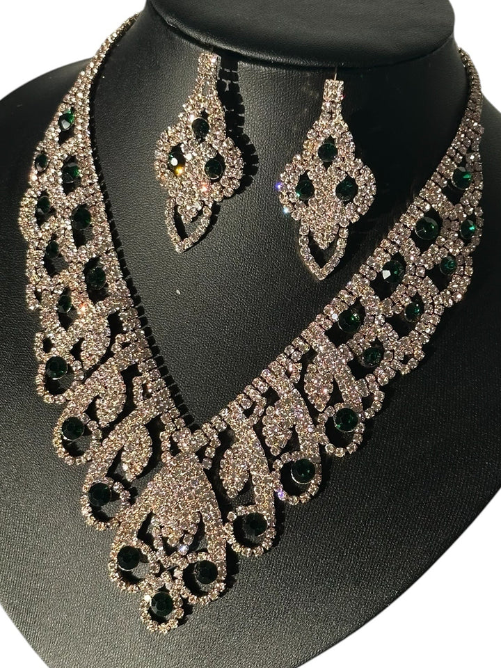 Side View of Diamante Choker Necklace