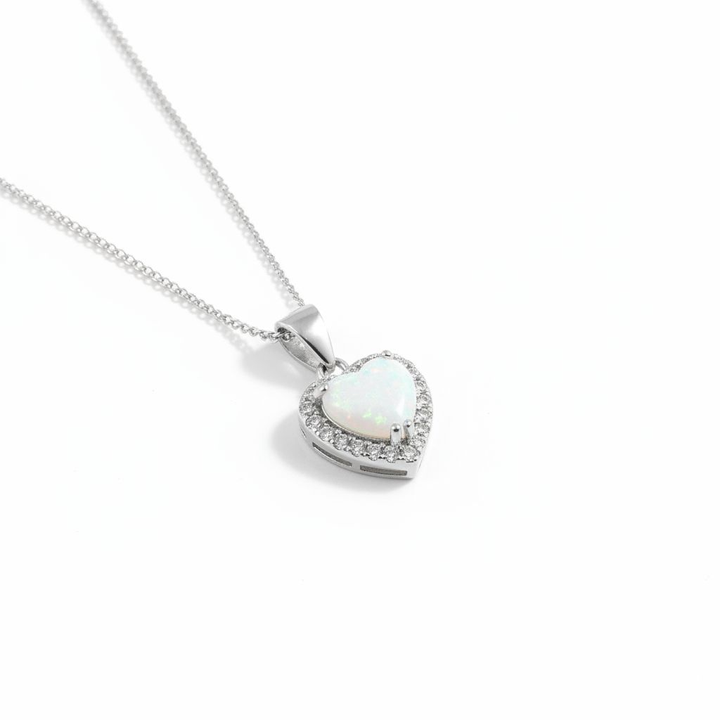Heart pendant displayed with silver chain