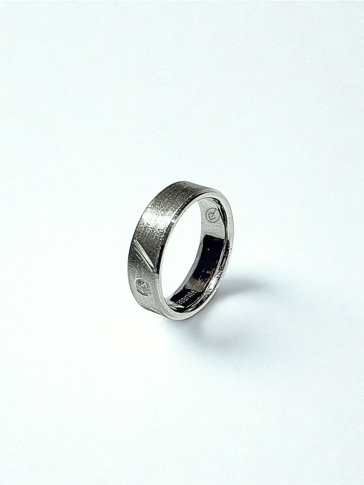 Slate Edge Ring Worn on Hand